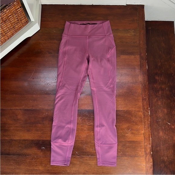 Like New Lululemon In Movement 7/8 Tight *Everlux 25" Moss Rose EUC - Picture 2 of 11